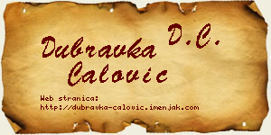Dubravka Ćalović vizit kartica